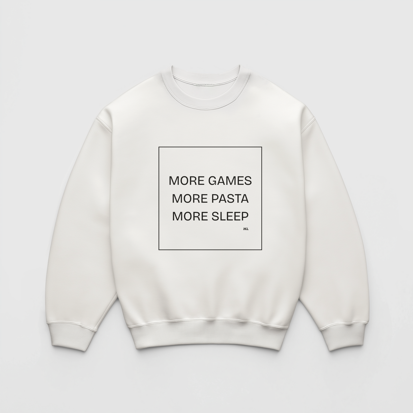 "More games. More pasta. More sleep."- Crewneck-Kids