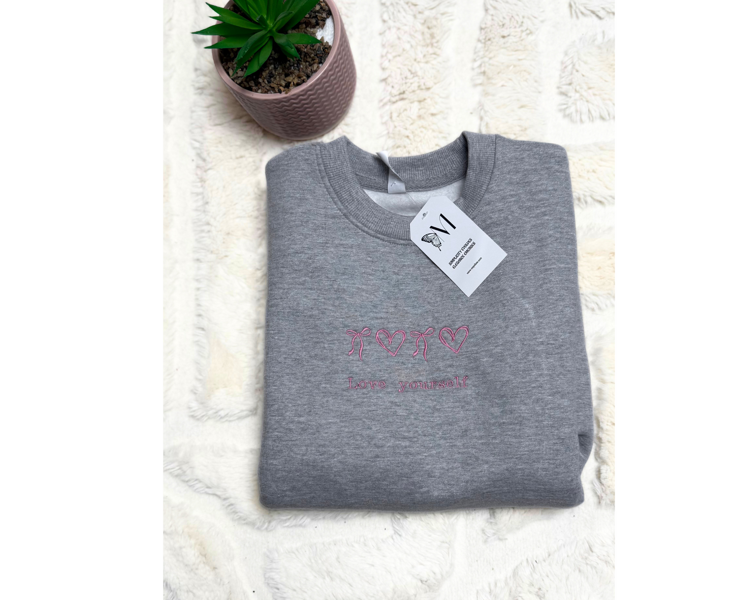 Love Yourself Crewneck – Embroidered Sweatshirt | Mental Health Streetwear