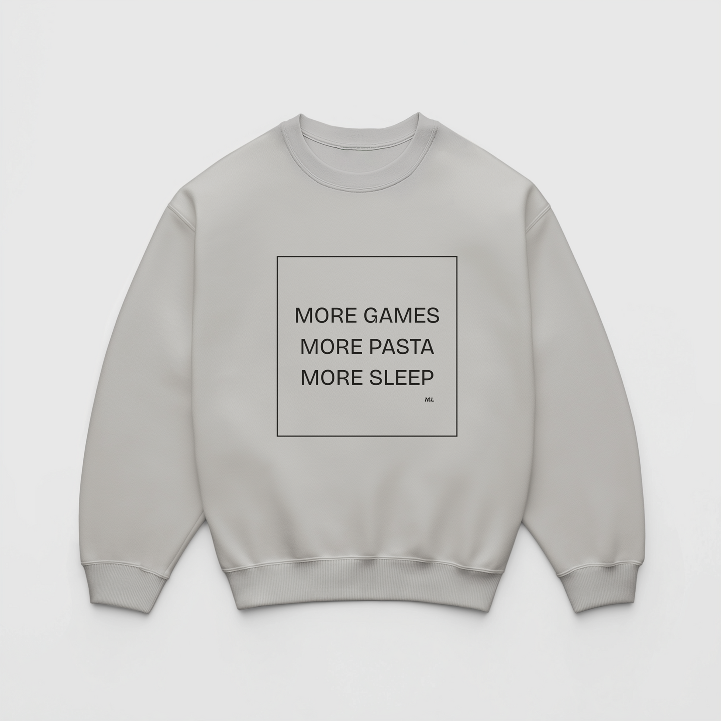 "More games. More pasta. More sleep."- Crewneck-Kids